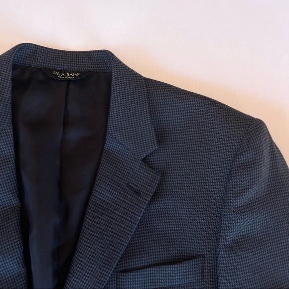 Jos A Bank Signature Collection Houndstooth Wool Blazer Sport Coat 42R - Picture 4 of 15